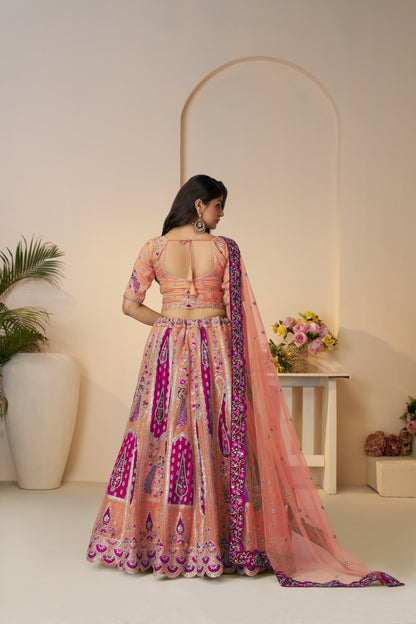 Delightful orange girlish lehenga 484