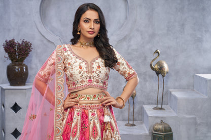 Glamorous off white pink lehenga