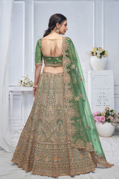 Astonishing pista green lehenga