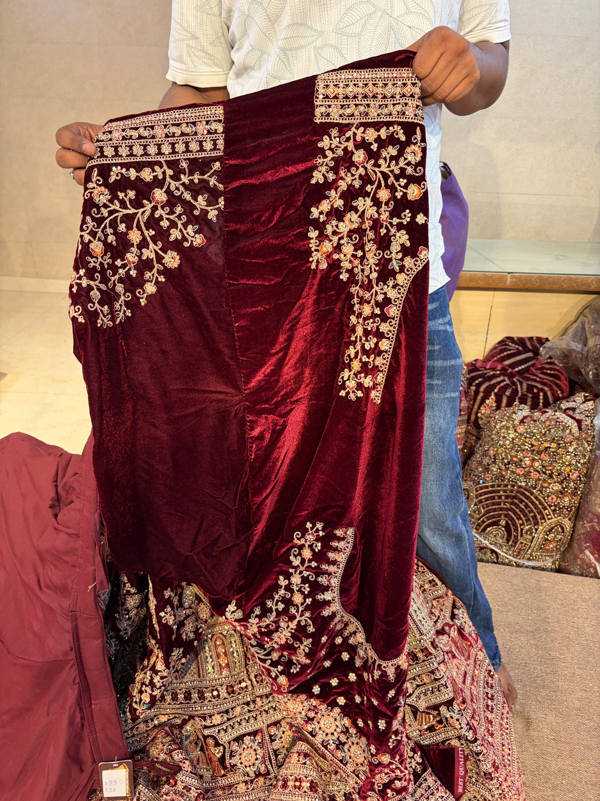 Maroon bridal designer  Lehenga