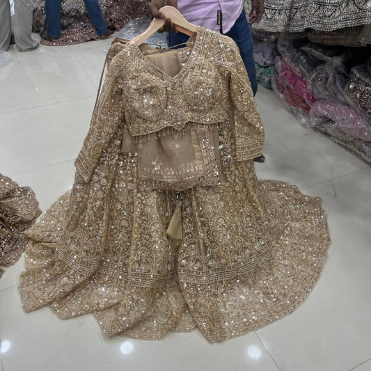 Chiku Golden crop Top Lehenga