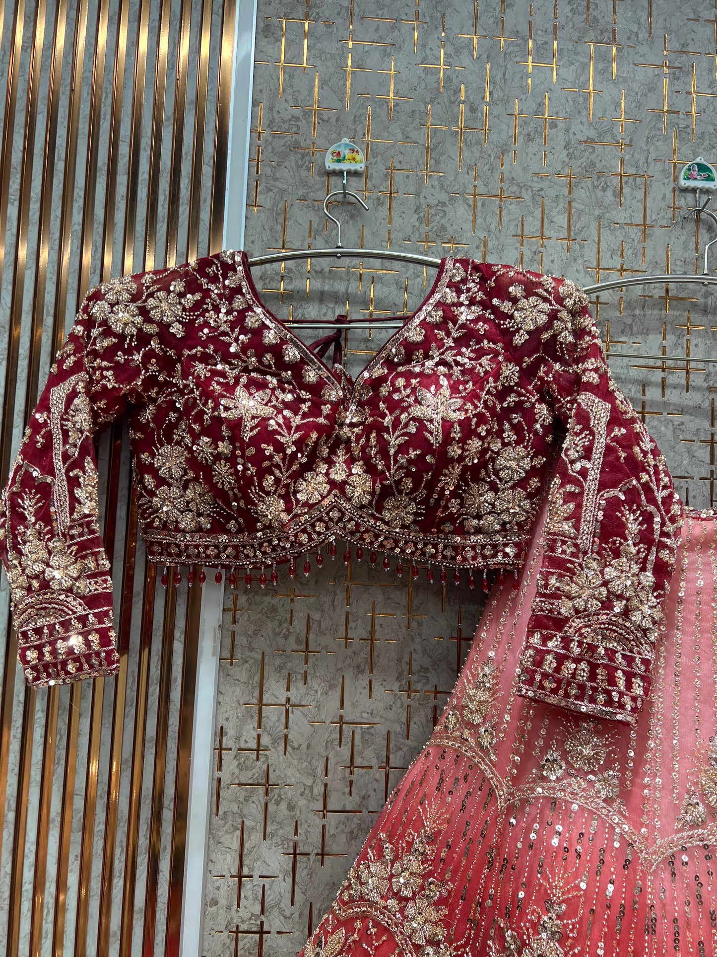 Engaging Sky blue Double Shade Crop top Lehenga