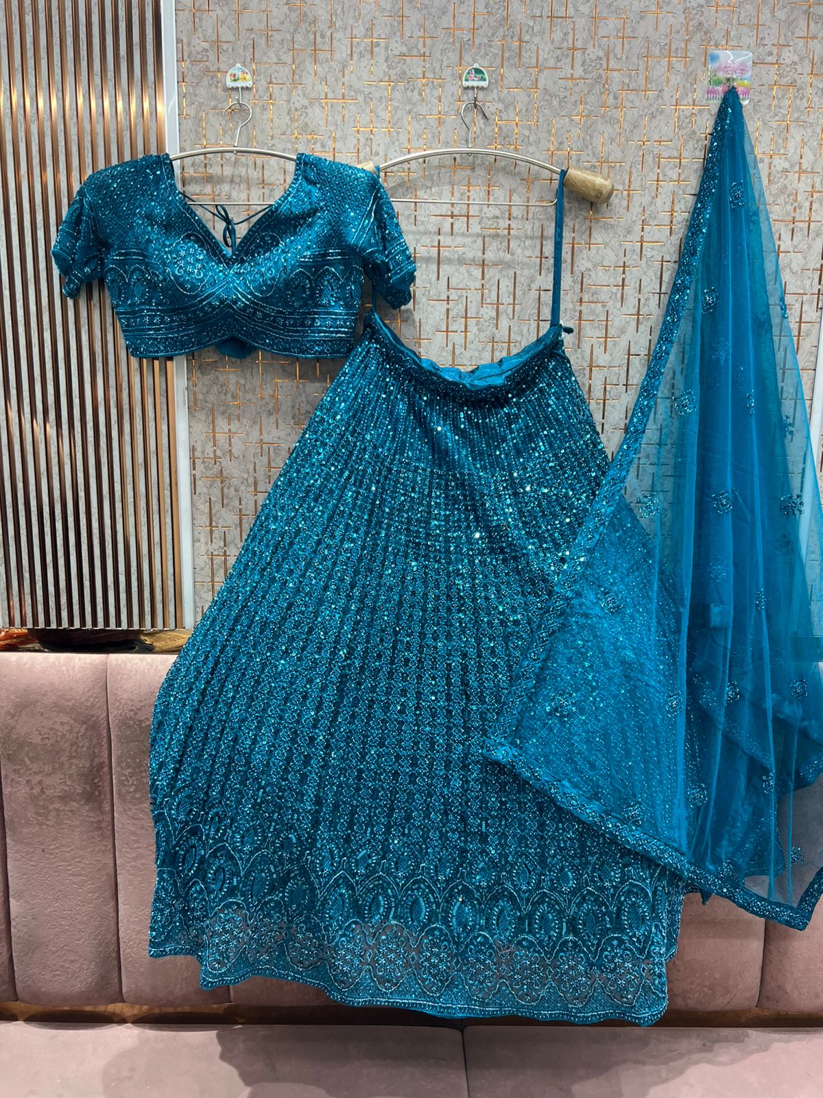 White on White Monotone Crop Top Lehenga - Shopping World