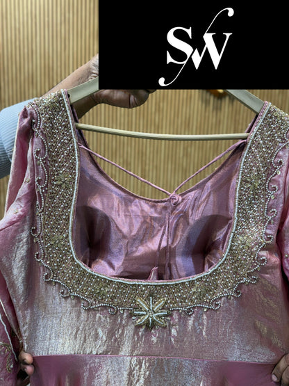 Pink Long Sharara Suit Dress Material