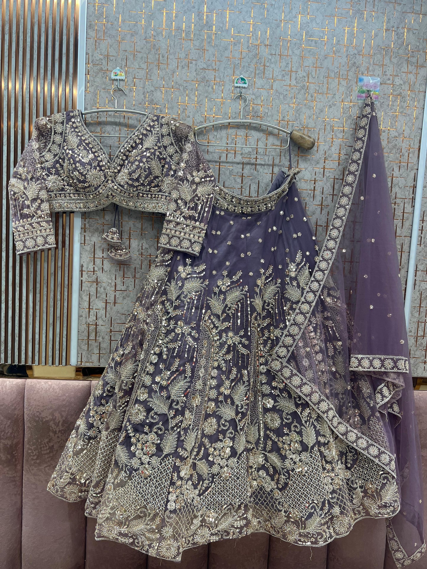 Lavender Crop top Lehenga