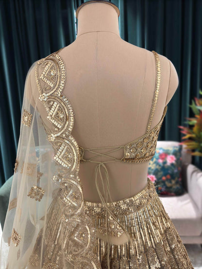 Fabulous peacock golden crop top Lehenga happy customer