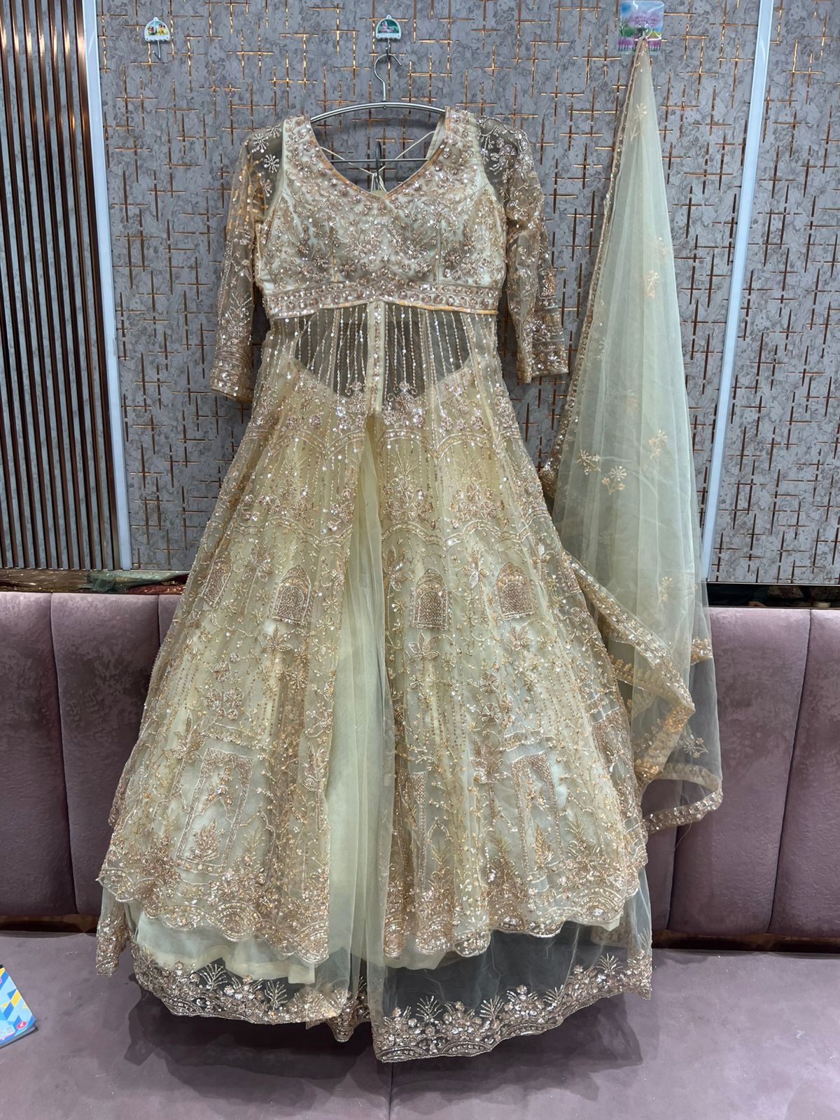 Mustard Golden long peplum Dress Farshi Gaharara Dress Special Mustard Golden long peplum Dress Farshi Gaharara Dress Special