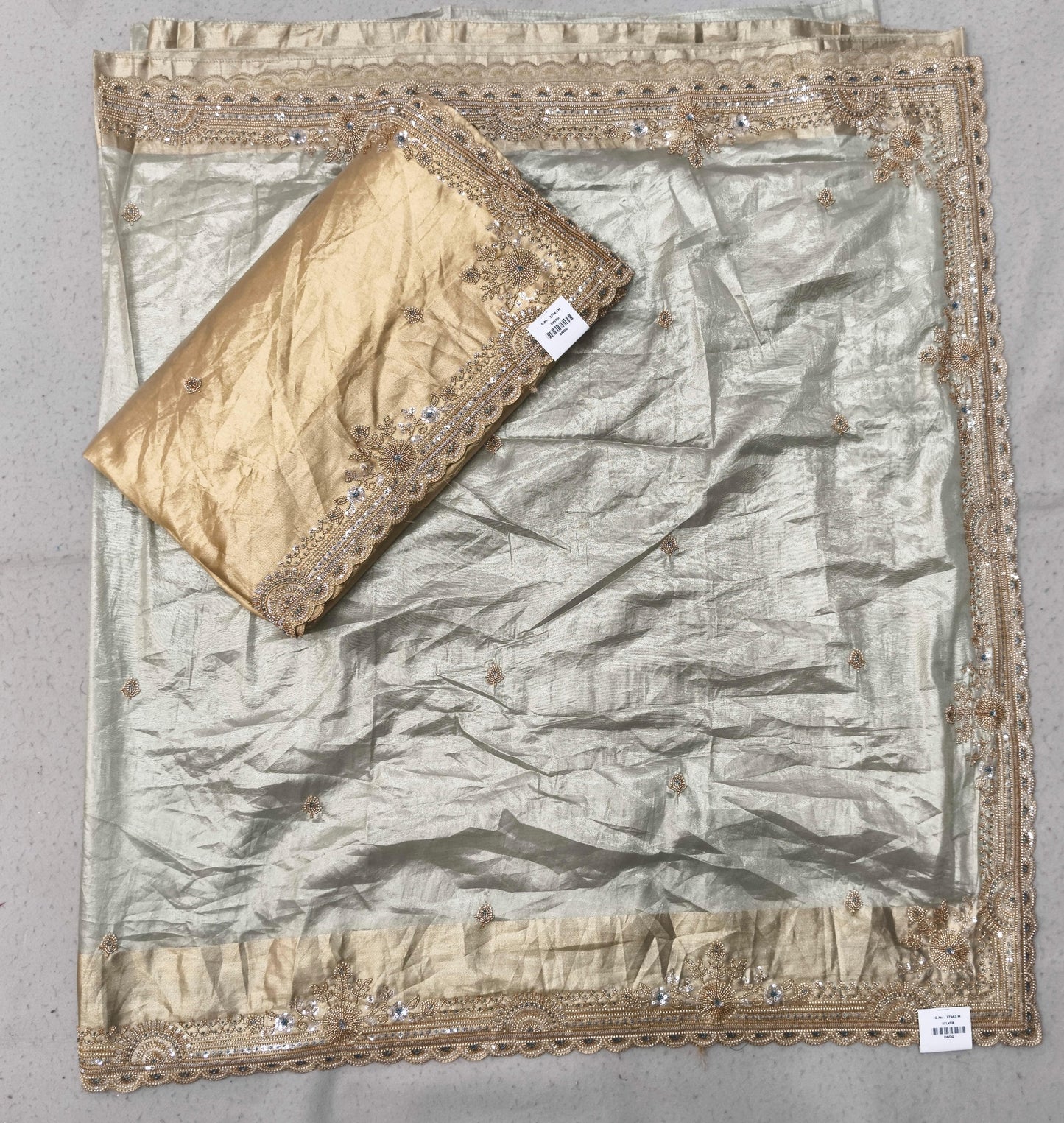 Golden Green Designer Saree