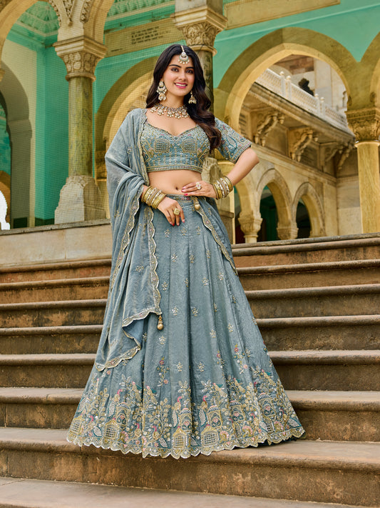 Majestic Blue Crop top Lehenga 1209B