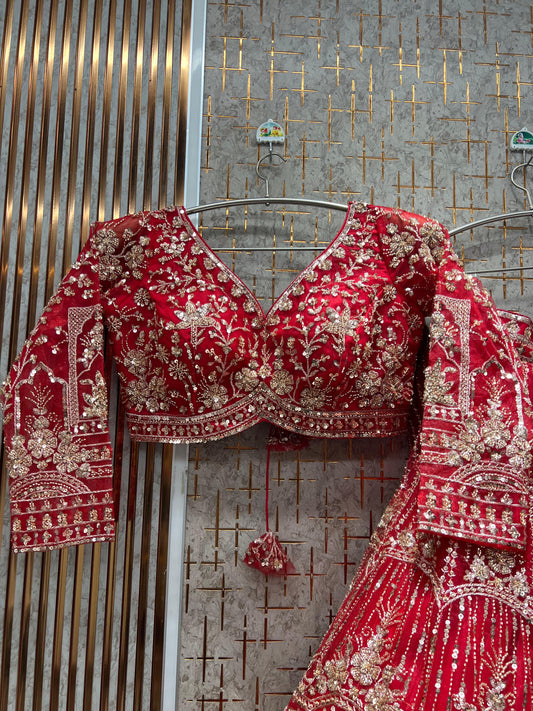 Pleasing Hot pink Crop Top  Lehenga