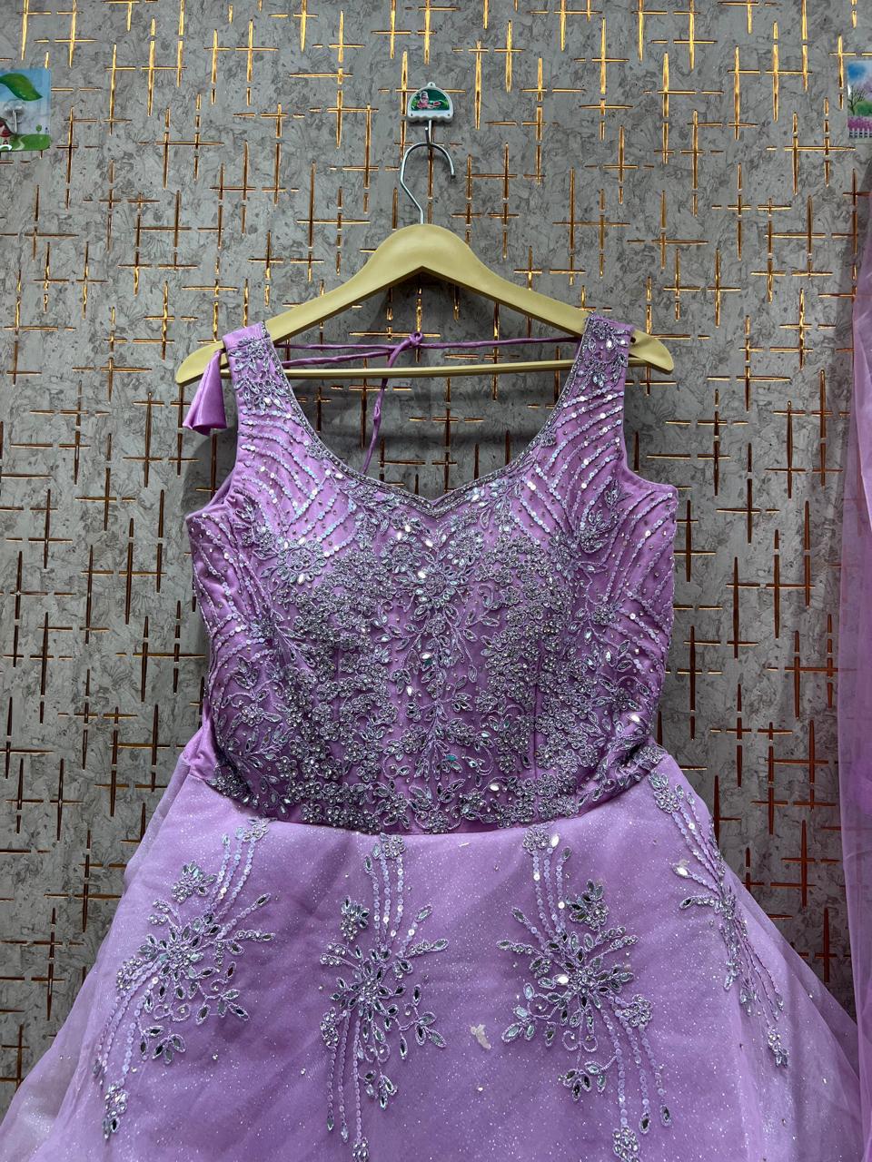 Attractive lilac pink gown