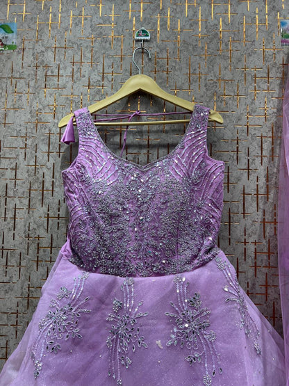 Attractive lilac pink gown