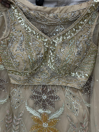 PDP golden Crop Top Lehenga