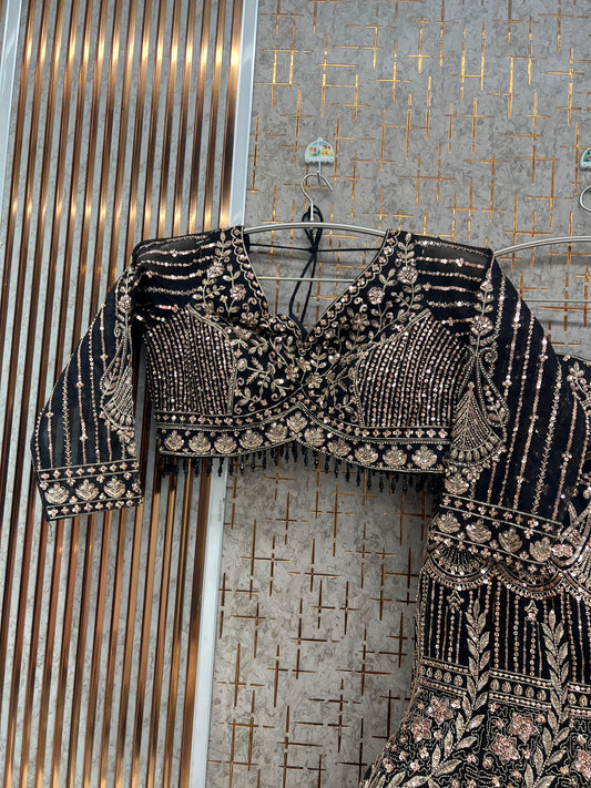 Rust Orange Fish Cut Crop Top Lehenga - Shopping World