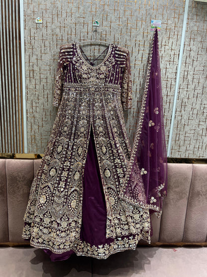 Chiku Golden Long Farshi garara muslim Bride Special Dress