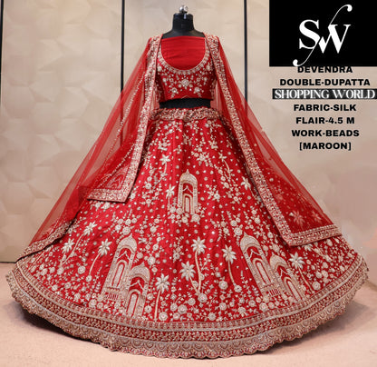 Red silk bridal Lehenga