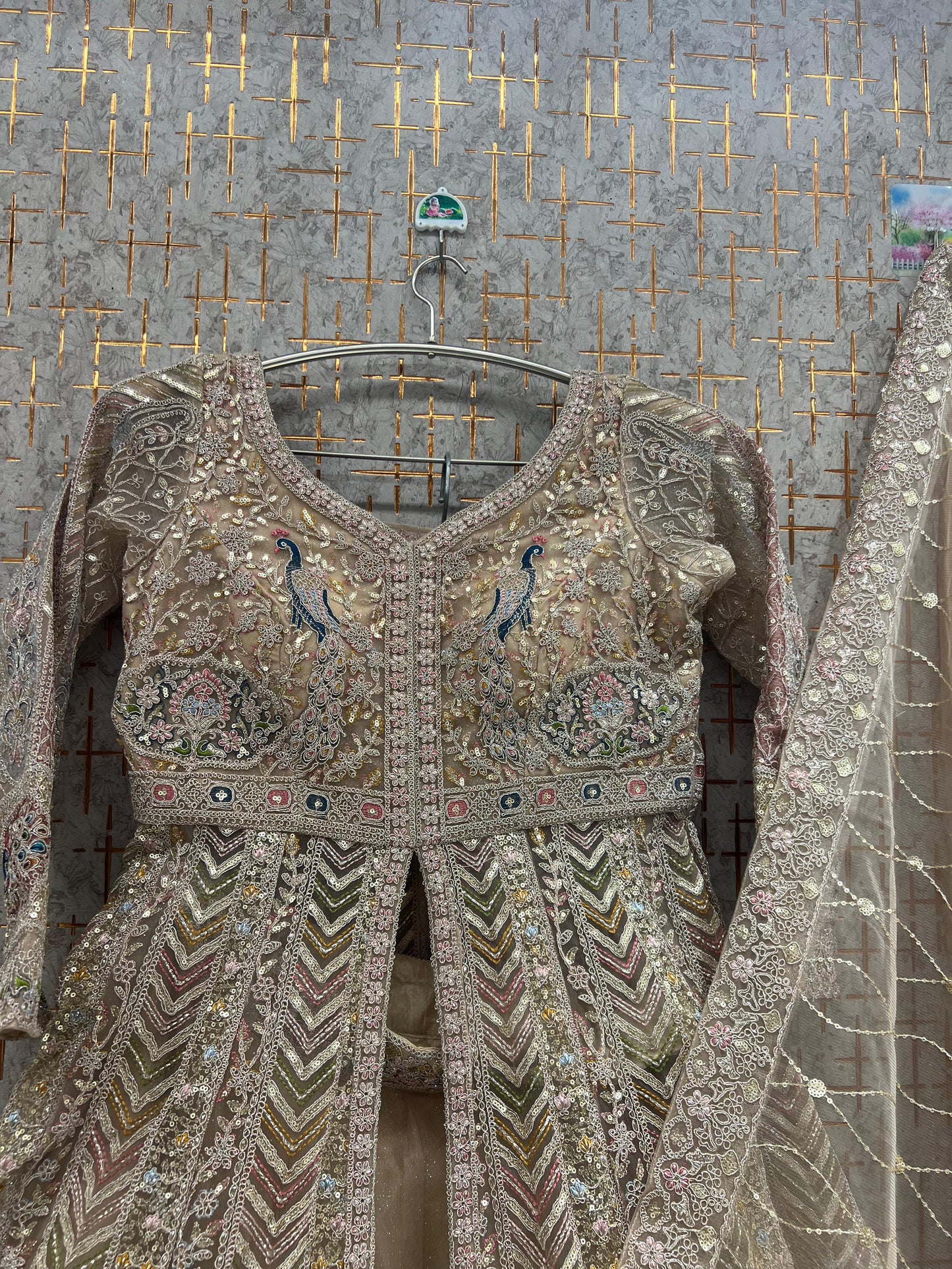 Pink long peplum Dress Farshi Gaharara Dress Special - Shopping World