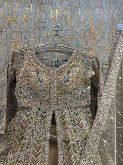 Pink long peplum Dress Farshi Gaharara Dress Special - Shopping World