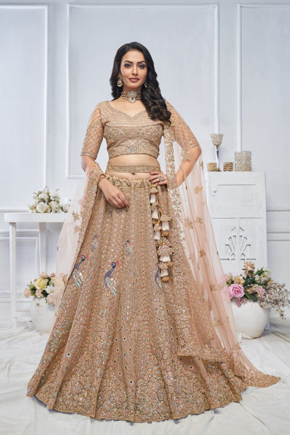 Awesome peach peacock lehenga