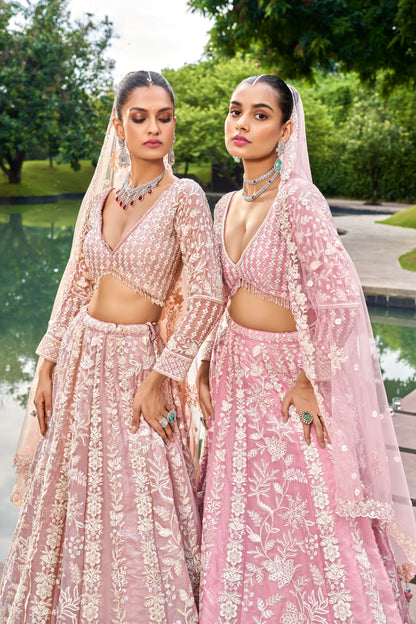 Pretty pink bridal Lehenga