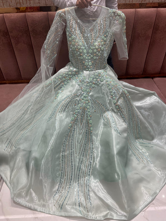 Sea green Gown - Shopping World