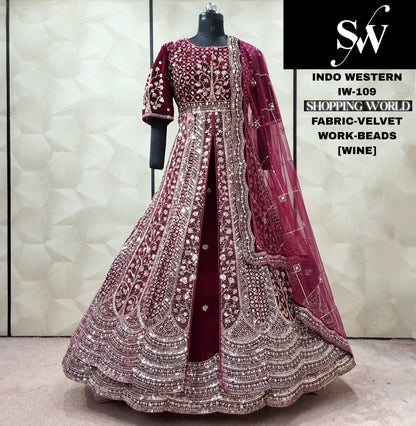 Maroon peplum long Dress Farshi Garara Dress Special