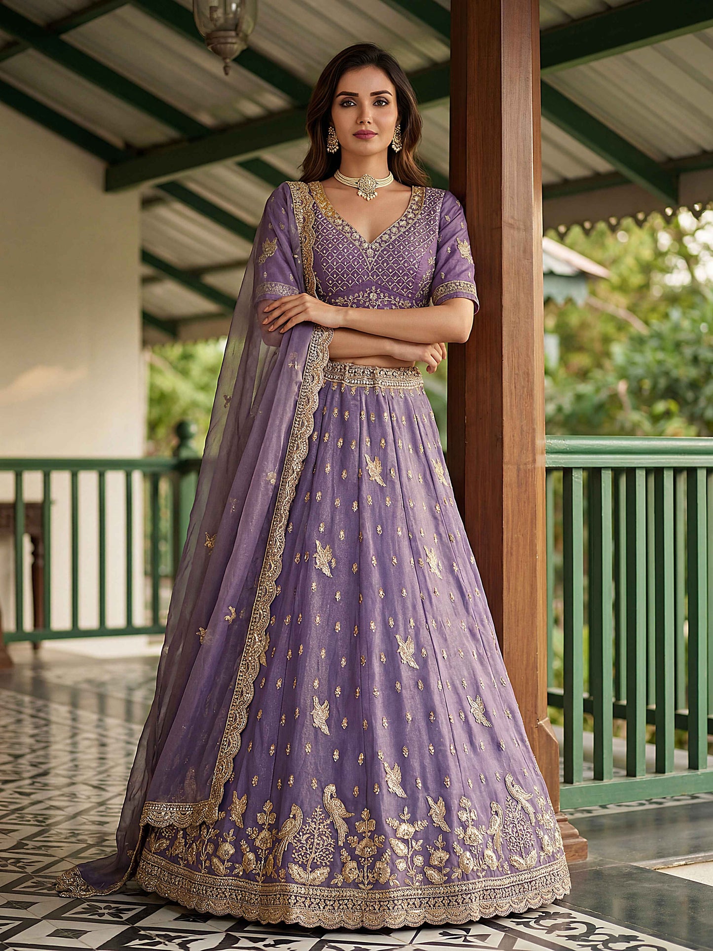 Sea Green Organza Tissue Fabric Lehenga 1247