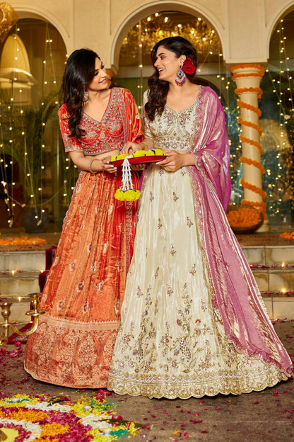 Awesome White pink Lehenga 2442