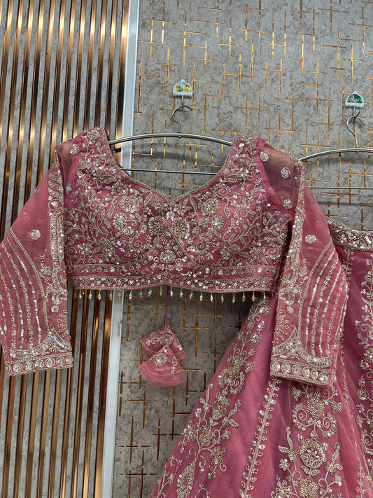 Baby Pink Crop Top Lehenga
