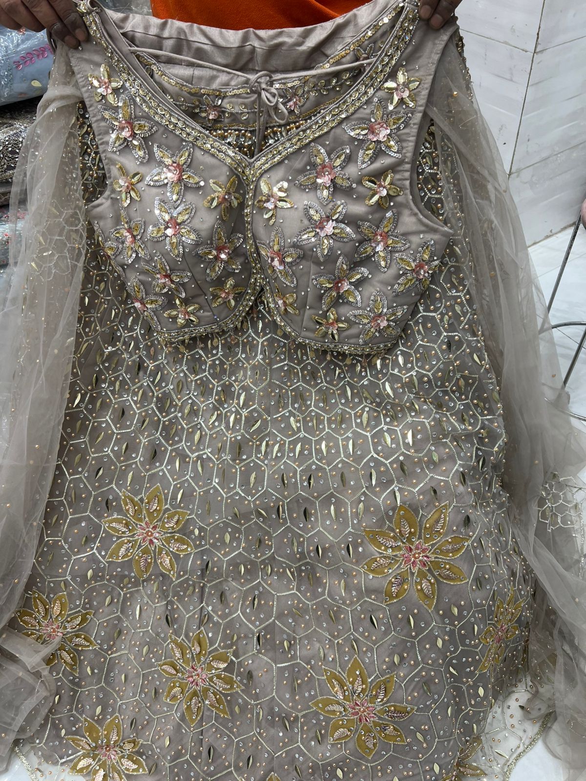 Peach Pdp Crop Top Lehenga - Shopping World