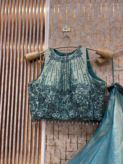Lavender Crop Top Lehenga - Shopping World