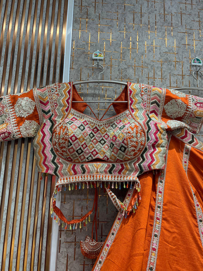 Fantastic Hot pink crop Top Lehenga