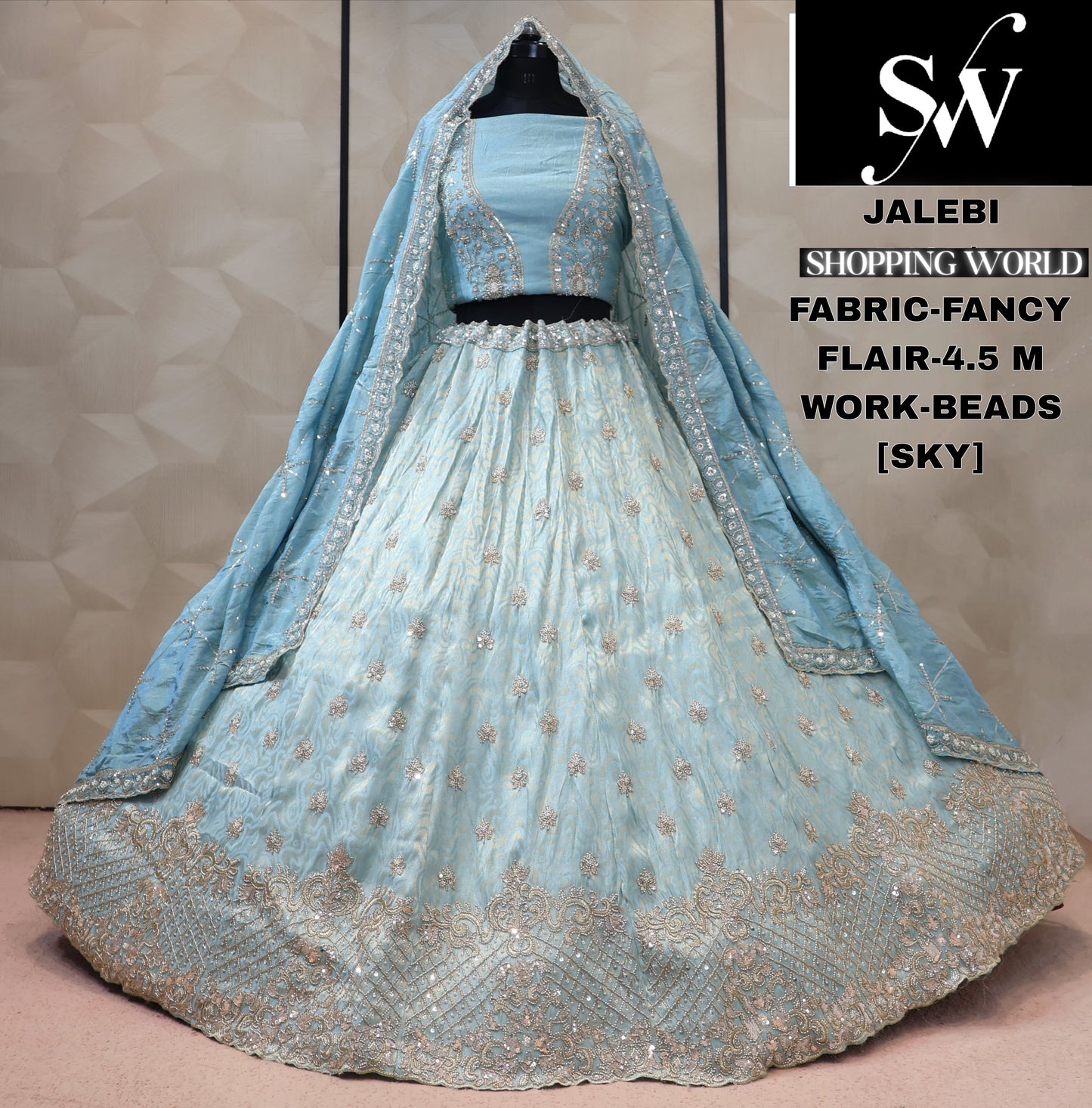 Fancy Chiku golden Lehenga