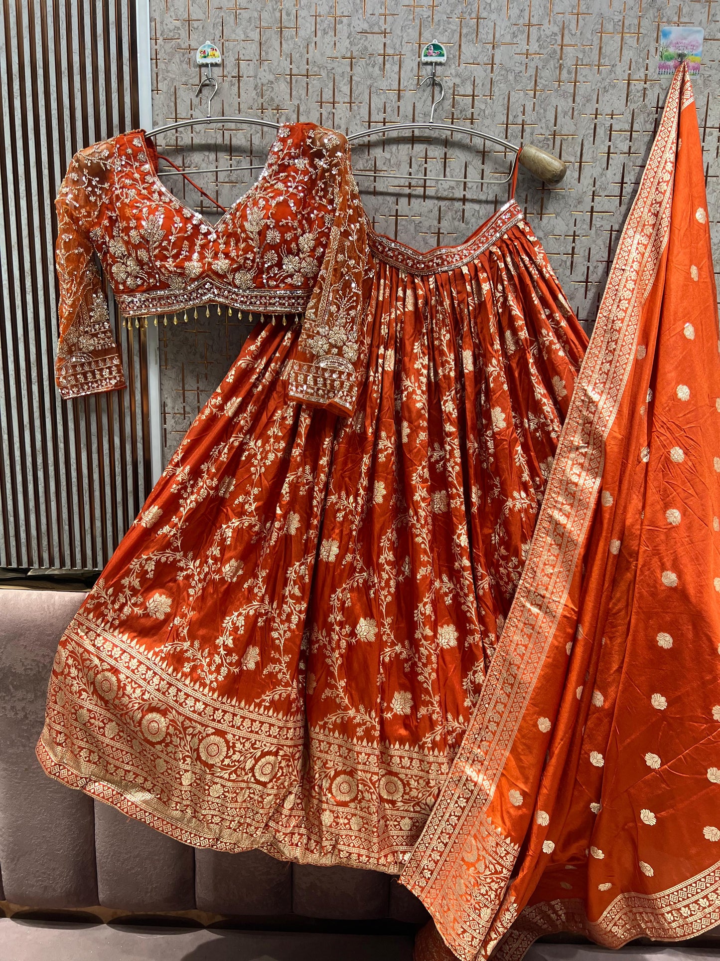 Blue Crop Top lehenga