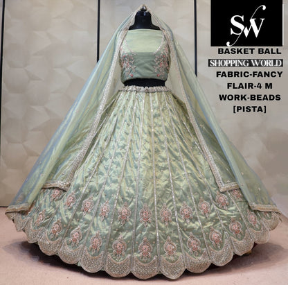Fancy chiku golden Lehenga