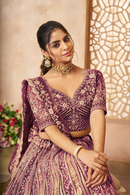 Engaging dark purple girlish lehenga 04