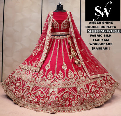 Red silk bridal Lehenga