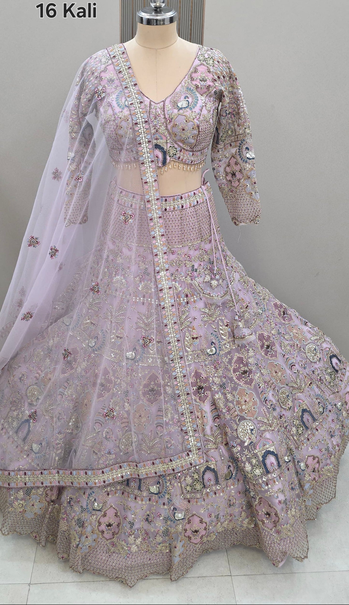light Blue Ready to wear Crop top Lehenga