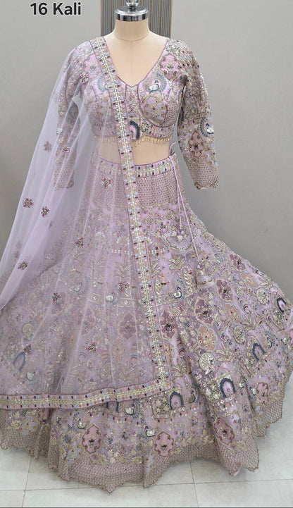 light Blue Ready to wear Crop top Lehenga