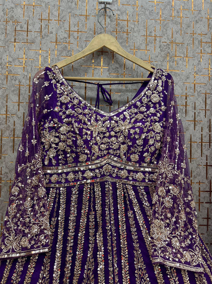 Beige Golden long Farshi Garara Peplum Dress Special