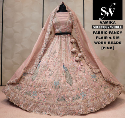 Fancy Peacock sky blue Lehenga