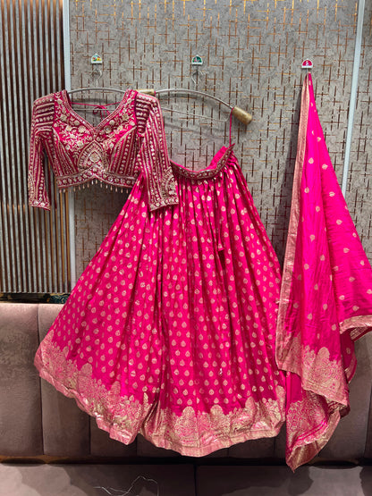 Purple Crop Top Lehenga