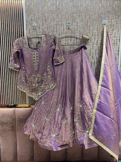 Lavender Crop Top Lehenga