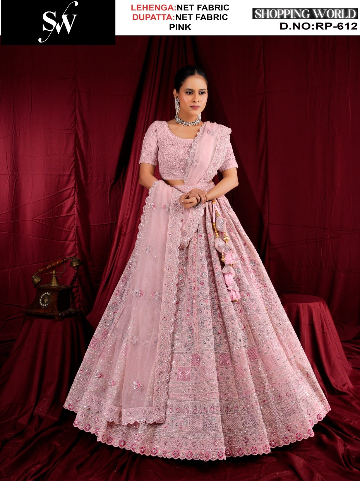 Charming pink Bridal Lehenga