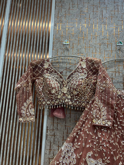 Blue Peacock Crop Top Ready to wear Lehenga