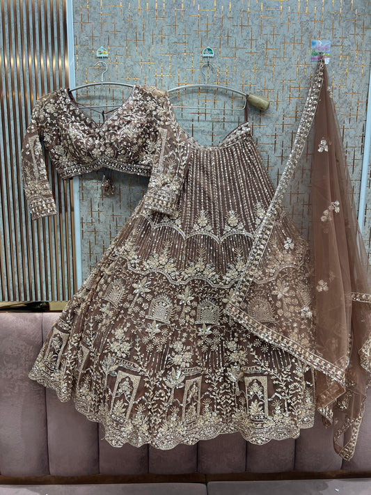 (Copy) Elegant golden Crop Top  Lehenga