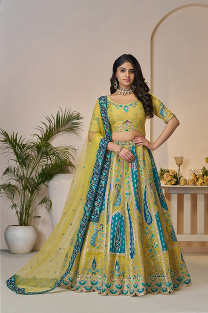 Charming yellow girlish lehenga 484