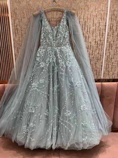 Peach Heavy Handwork Gown