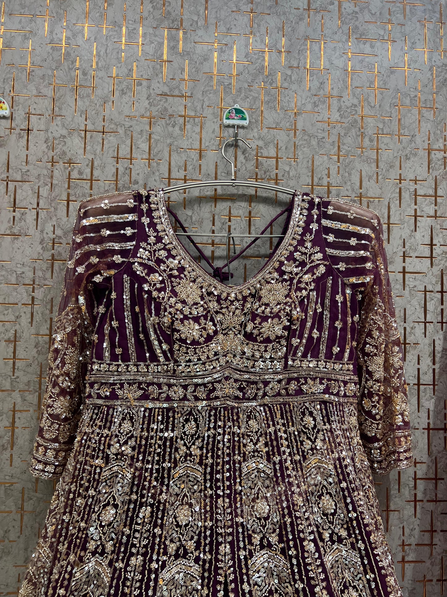 Chiku Golden Long Farshi garara muslim Bride Special Dress