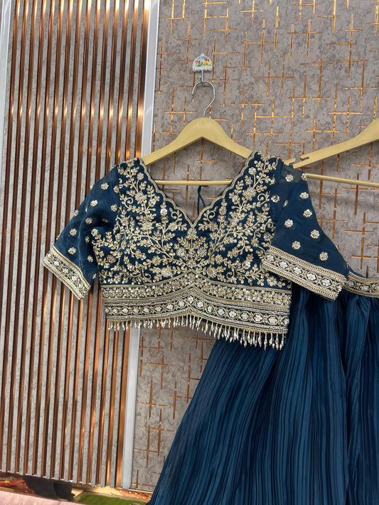 Purple Crop Top Lehenga - Shopping World